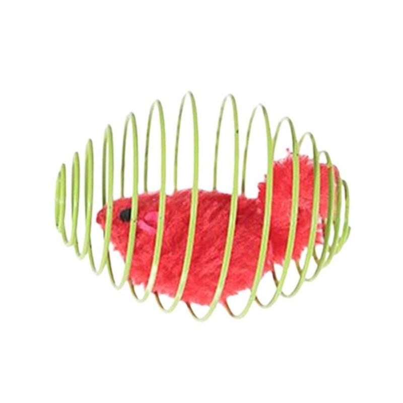 Caged Mice Wire Cage with Plush Mice Cat Interactive Toy for Cat and Kitten 1