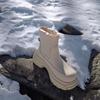 Krazing Pot  Cow Leather Wool Blend Winter Round Toe Platform Snow Boots Zipper Women Casual Keep Warm Ankle Boots