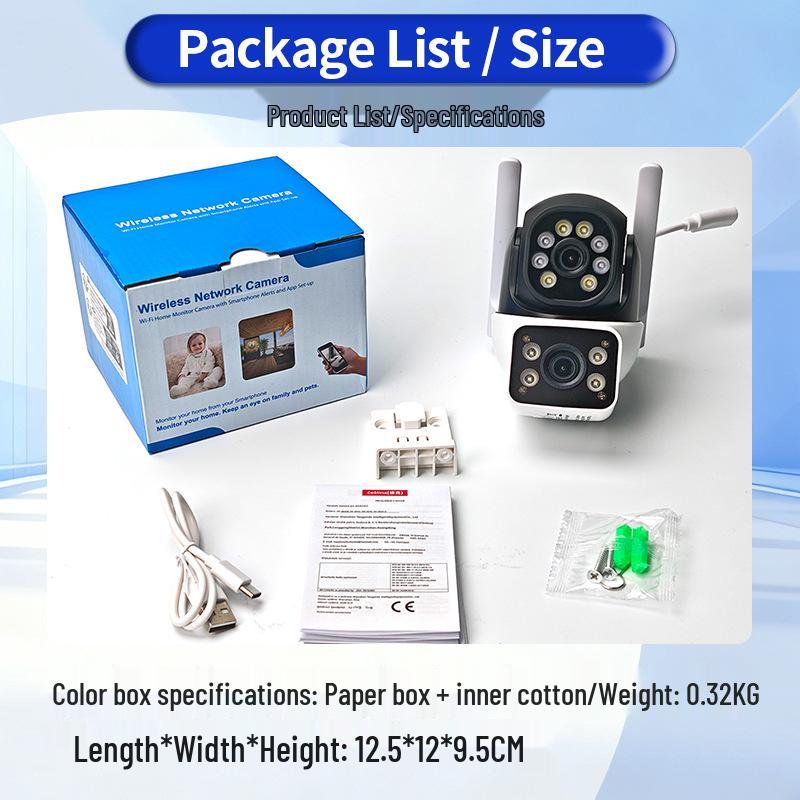 Outdoor Dual-Lens Night Vision HD Security Camera