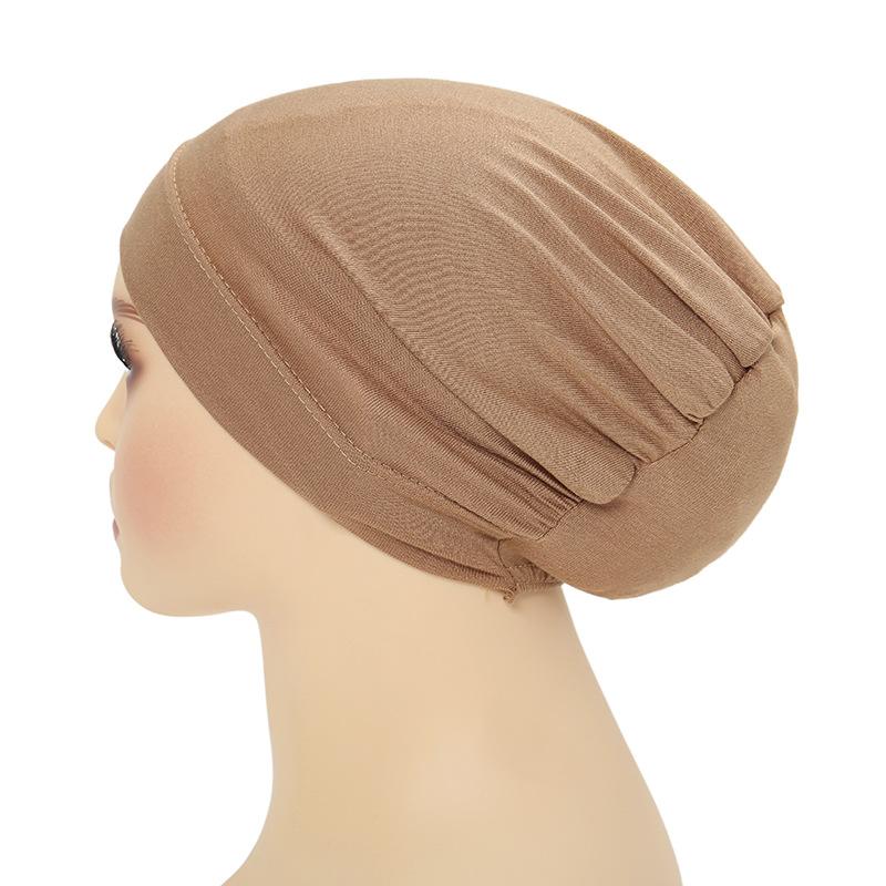2024 New Soft Elastic Muslim Fashion Hijab Undercaps Women's Headscarf Hat Chemo Hats Hair Care Solid Color Turban Bonnet