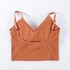 Wirefree Camisole Cropped Tank Top Women Seamless V Neck Removable Yoga Fitness Sport Underwear