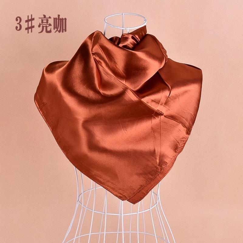 Selected solid color imitation silk generous silk scarf, women's silk scarf 90 * 90 color diced versatile scarf