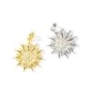 2PCs Sunflower Charm Micro Pave Clear Cubic Zirconia Brass Pendant For DIY Necklace Earrings Jewelry Making Findings 28mm X 22mm