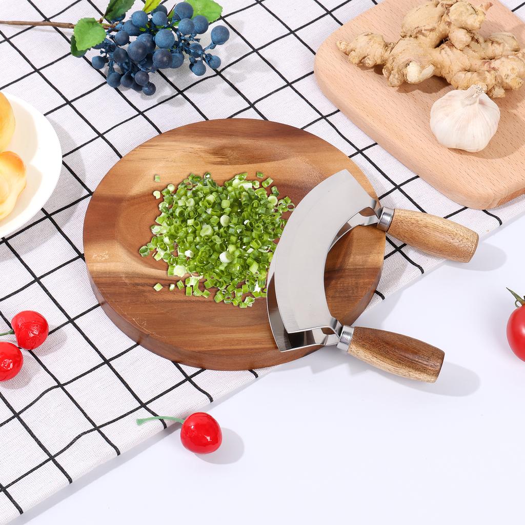 Sada Ulu kráječ s kulatou krájecí deskou Nerezový kolébkový sekáček Kráječ Kráječ Nerezový Kráječ na pizzu Kolébkový kráječ