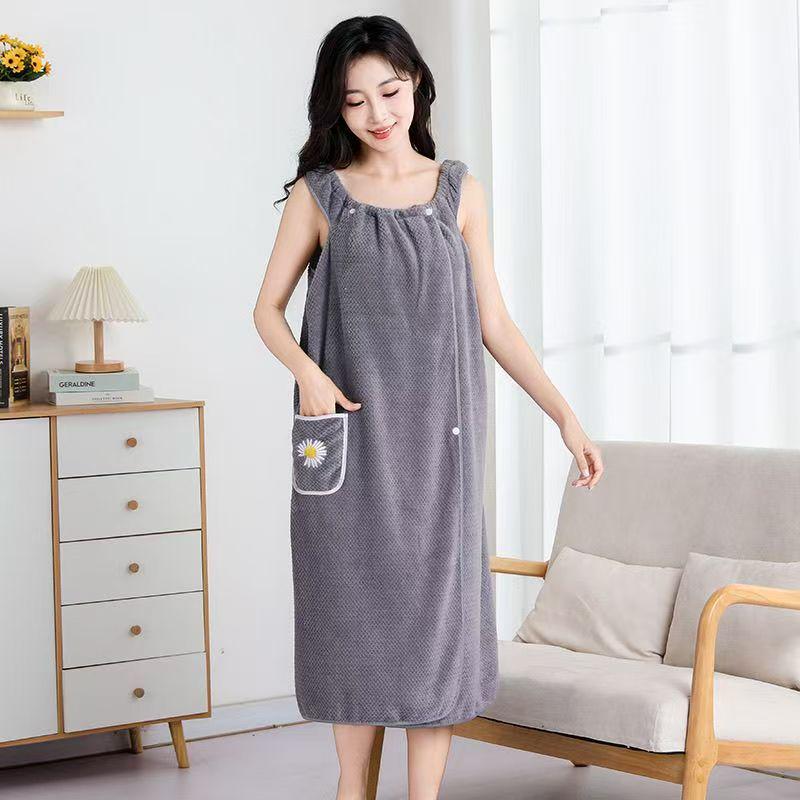 Plus Size Hooded Long Sleeve Bathrobe - Water Absorbent & Soft for Adults