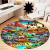 Roblox Printed Round Rug Carpet Chair Rug Area Rug Entryway Doormats,for Office Chair Living Room Bedroom Kitchen Room.