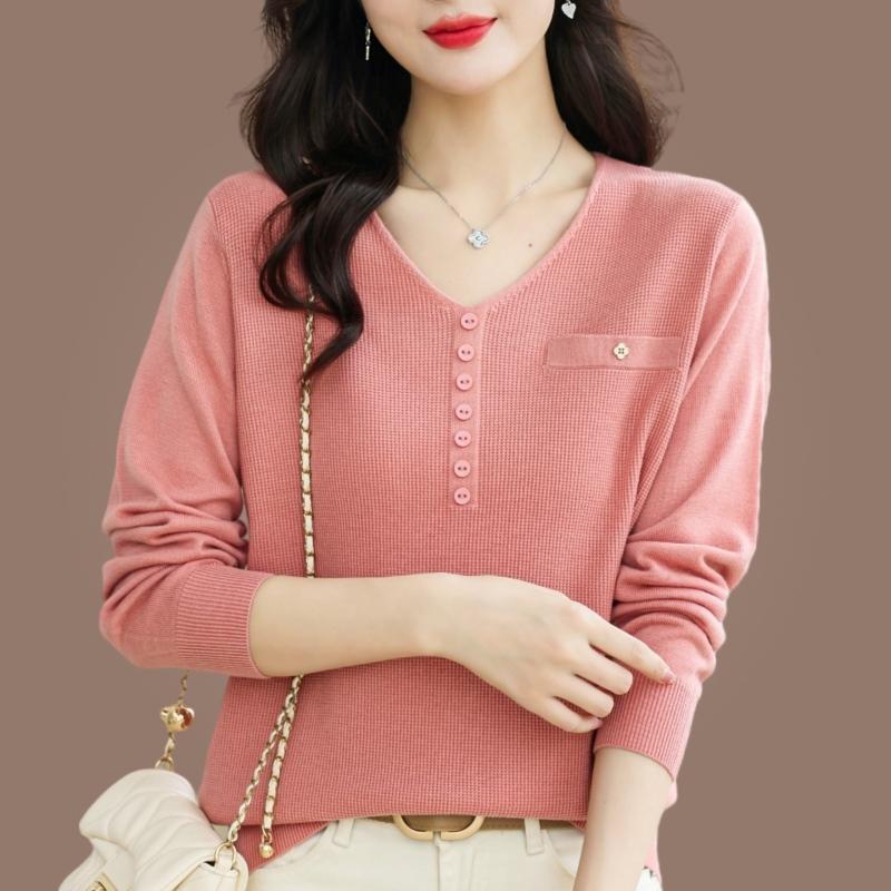 Long-sleeved New Mother Loose Top Spring Autumn Size Foreign Knitted Bottoming Sweater