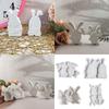 Bunnies Statue Silicone Candle Molds for Candle Soap Home Decoration Animal Shape Silicone Candle Molds for Epoxy Resin
