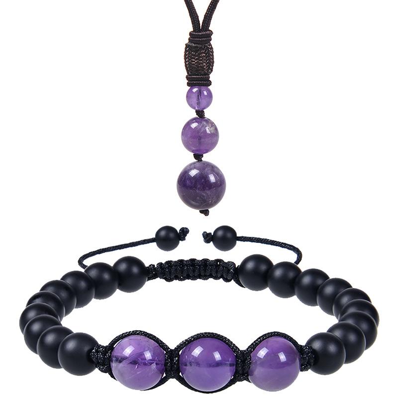

JYL TS Bracelet Men s Set Adjustable Beaded Complements Style & Attracts Prosperity amethyst set поп-зірки кольору