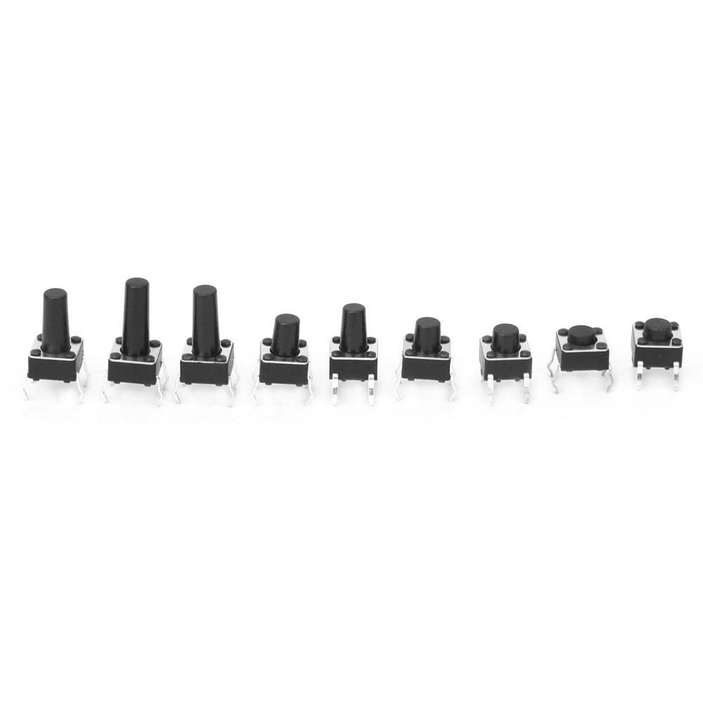 100pcs 10 Value 6x6x4.3 13mm Tactile Push Button Switch Waterproof Micro Tact Switch