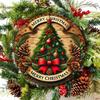 Vintage Christmas Tree Metal Wall Decor Iron Tin Sign Farmhouse Holiday Plaque