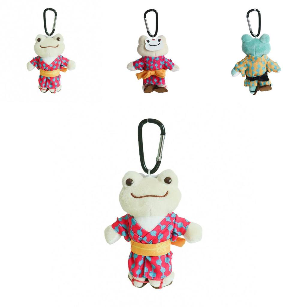 Cute Kimono Smiling Big Eyes Frog Plush Toy Keychain Pendant For Backpack Decor