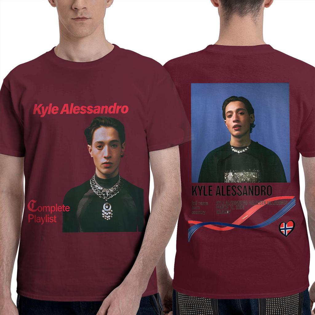 Kyle Alessandro Men's T Shirts Song Contest 2025 Vintage Tees Short Sleeve Crewneck T-Shirts Cotton Gift Tops