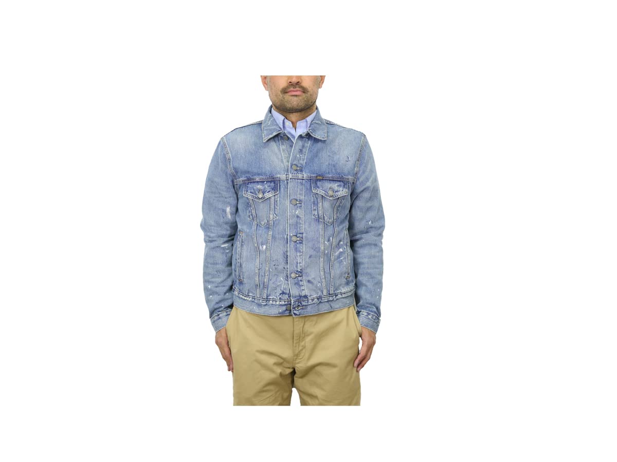 

POLO RALPH LAUREN Distressed Paint Denim Size Blue Men s Jacket, L, (Product Code 0101967) синий