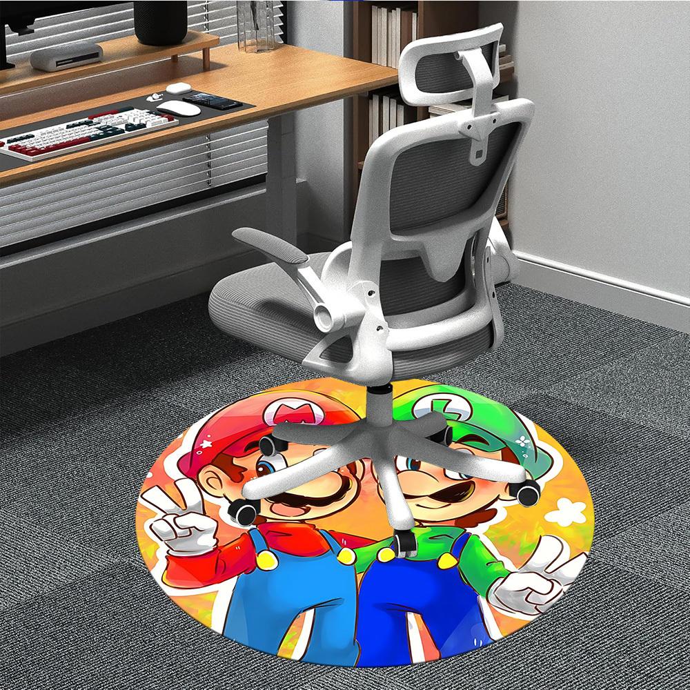 

1pc Mario Office Round Area Rug, Under Office Chairs Bedroom Living Room Home Decor a1022226 80cm by 80cm