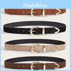 Retro Solid Color Simple Designer Pu Leather Belt Alloy Buckle Commuter Style