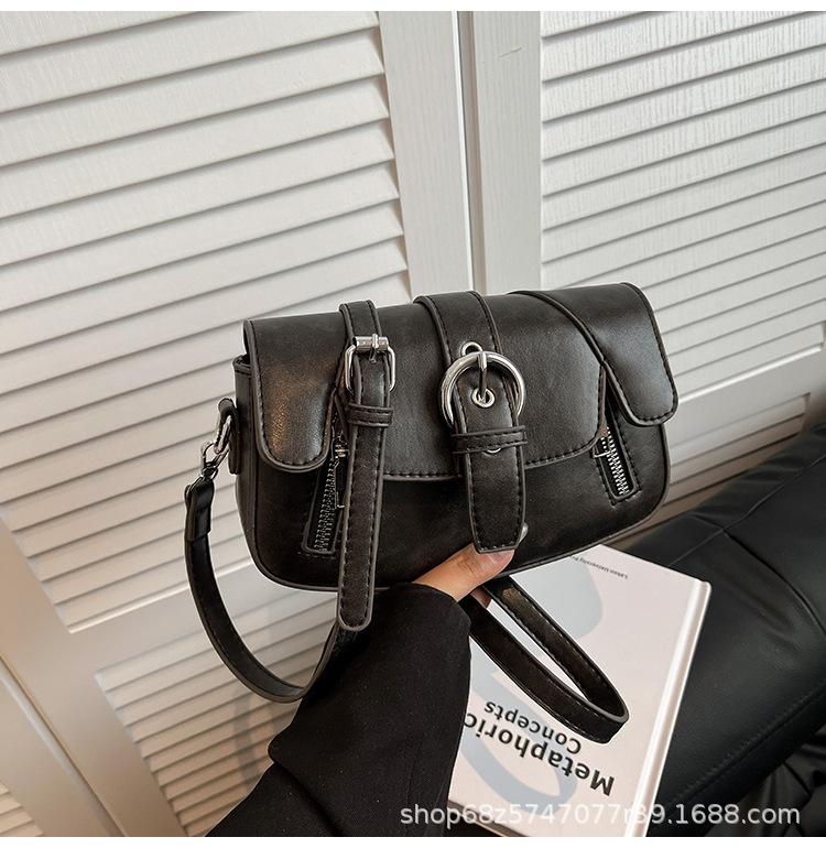 Retro high-end saddle bag women's 2025 new trendy fashion shoulder bag niche design crossbody bag