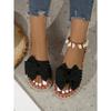 Slipper Women's Bow Flat Heel 2025 Summer New Sandals Fashion Wear Sandals Half Slipper Women