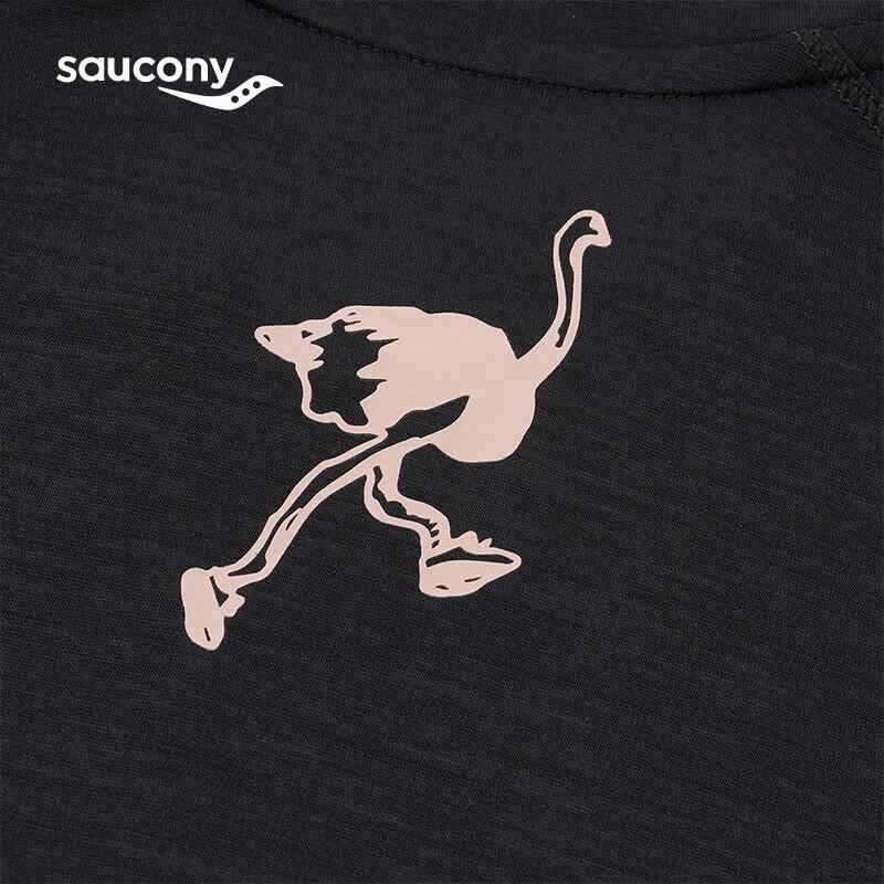 Мужская футболка Saucony с круглым вырезом, на молнии, с коротким рукавом XL чёрный