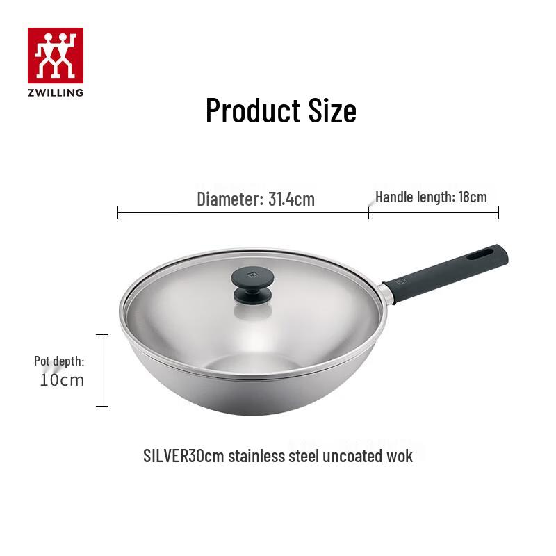 Zwilling Silver Ti Series 30cm Wok