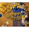 Birthday Decorations for Men, 45PCS Blue Happy Birthday Party Balloon Arch Garland 40th 60th 80th 50th 70th 18th 21st 30th Gold Silver Anniversary