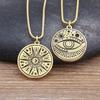 New Design Punk Style Sun Totem Inlaid Moon Shape Pendant Necklace Copper Zircon Women's Simple Personalized Jewelry Lucky Gifts