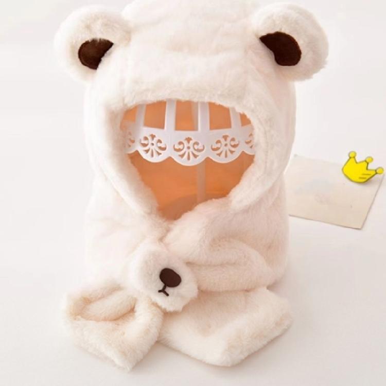 Machine Washable Plush Earflap Cap For Toddlers Kids Cute Bear Decor Thicken Fit