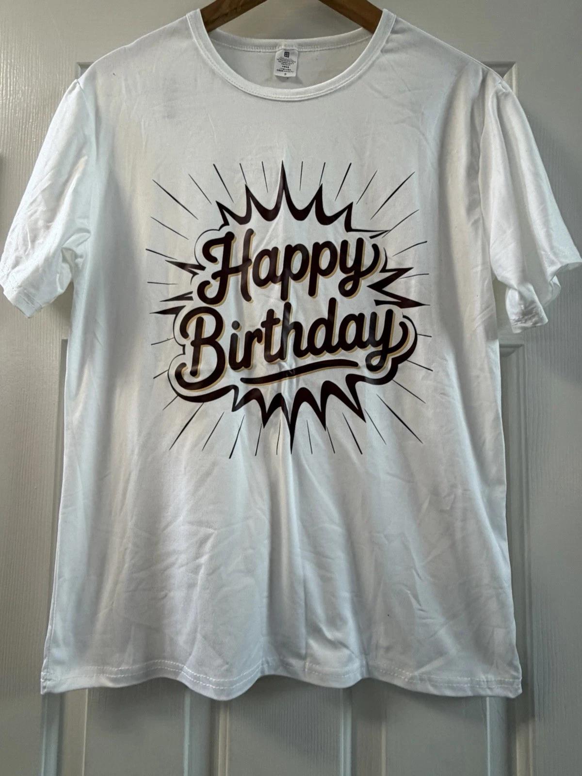 Happy Birthday T-Shirt Graphic Tee Unisex Party Celebration Shirt 4XL