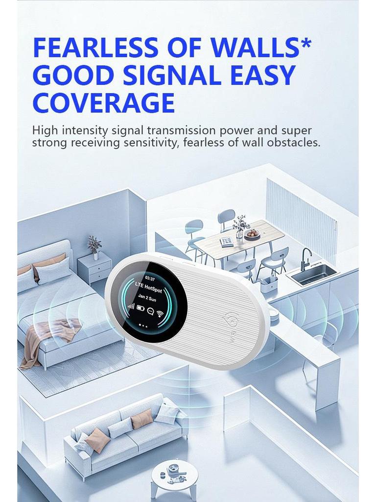4G Portable WiFi Router for Europe, Africa, and Russia - Mobile Car On-the-Go Connectivity.
