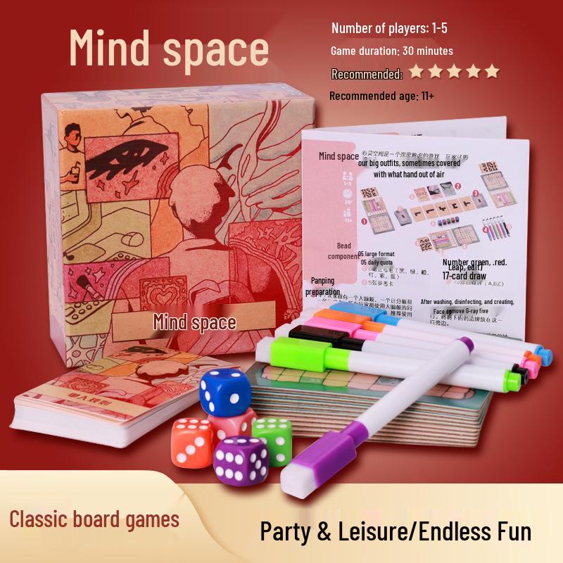 Mind Space: Chinese Edition Tabletop Card & Dice Puzzle Game for 1-5 Players