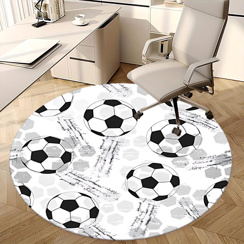 Tappetini per Sedia da Ufficio con Pallone da Calcio, Tappeto con Motivo Calcistico per Arredamento Casa, Regalo Tappeto per Ufficio, Adatto per Camera da Letto, Soggiorno, Varie Stanze1118
