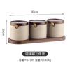 Japanese Style Seasoning Box Sugar Bowl Household Pottery Seasoning Jar with Lid Salt Jar Olive Oil Bottle Kitchen Supplies