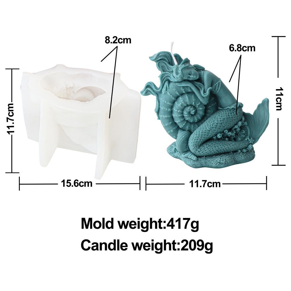 3D Mermaid Candle Silicone Mold Seated Embrace Tail Statue Sea Elf Tool DIY Sea Daughter Aroma Plaster Marine Theme Craft Decor