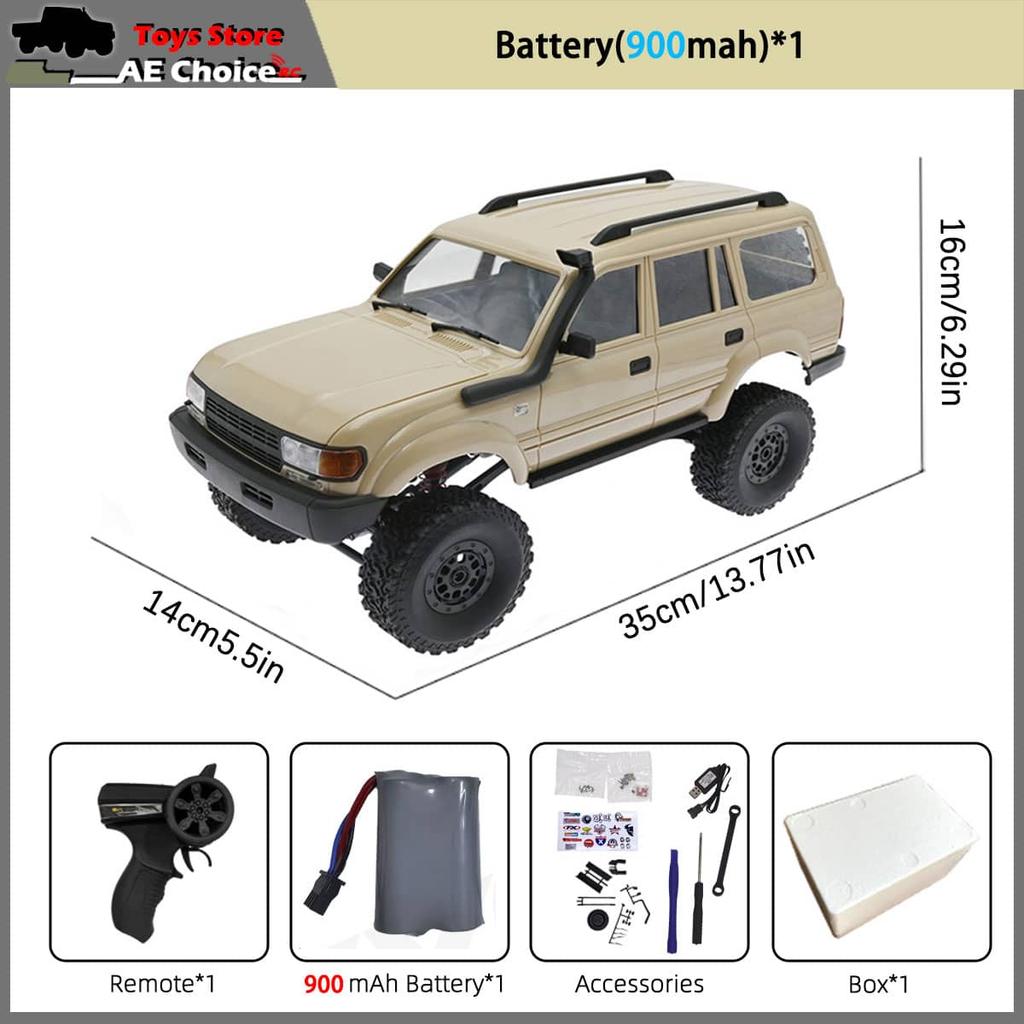 Wpl C54 C54-1 2.4G Rc Car Remote Control 4X4 Off Road Lc80 Model Led Light 1/16 Climbing Rc Truck Electric Toy Car Gift For Boy