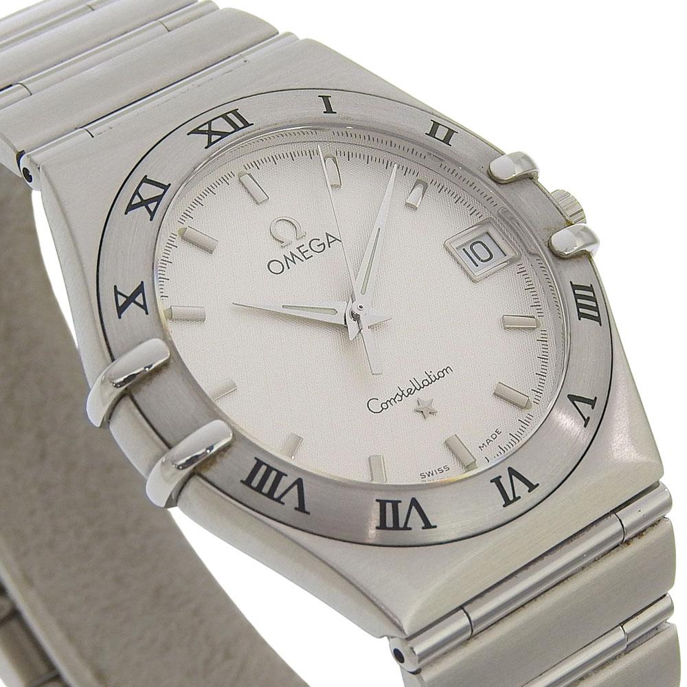 Omega Constellation Uhren 1512.30 weißes Zifferblatt Edelstahl Quarz Analoganzeige Damen Gebraucht