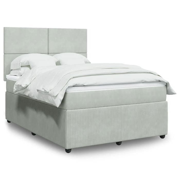 VidaXL Sommier à lattes de lit et matelas Gris clair 140x200cm Velours 3294652