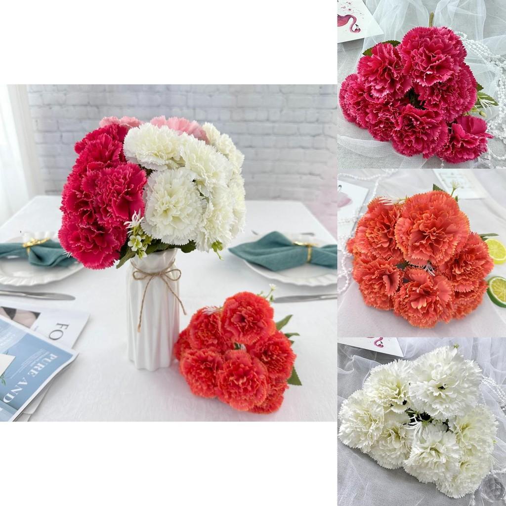 7head Carnation Fake Flower Set For Living Room Decor And Gift Ideas