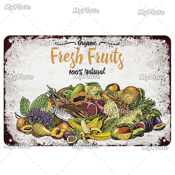 [MyPlate] Vintage Garden Retro Poster Plant Flowers Metal Sign Plate Tin Sign Wall Crafts Decor For Home Plaque Decoration Gift