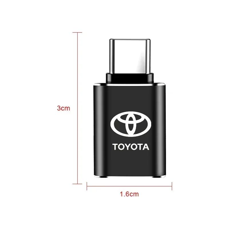Car Usb Type C Cable Converter Charging Adapter Car Accessories for Toyota TRD GR Chr Corolla Yaris Rav4 E150 E120 Land Cruiser 200