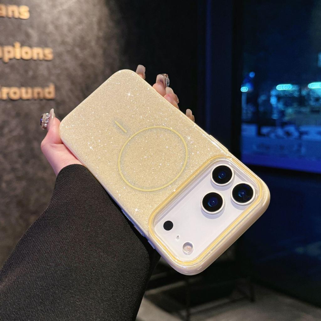 Starry Sky Flash Powder Magnetic Suction IPhone17PROMAX Phone Case Apple 16 Advanced Sense Anti Fall Protection Case 15