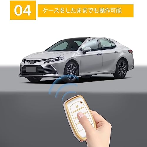YORKNEIC Key Case for Toyota Prius 60 Series Alphard/Vellfire 30 Series Harrier 80 Series Hilux GUN125 Land Cruiser 200 Series 300 Series RAV4 PH