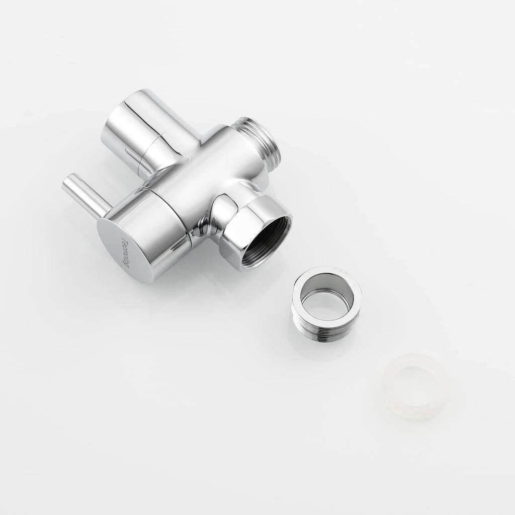 Ciencia Faucet Splitter, 2-Way, Brass, Bathroom Sink Faucet Extender, Replacement Part, Connects Shower Hose, M22 to M24 Conversion, Chrome, SBA021C