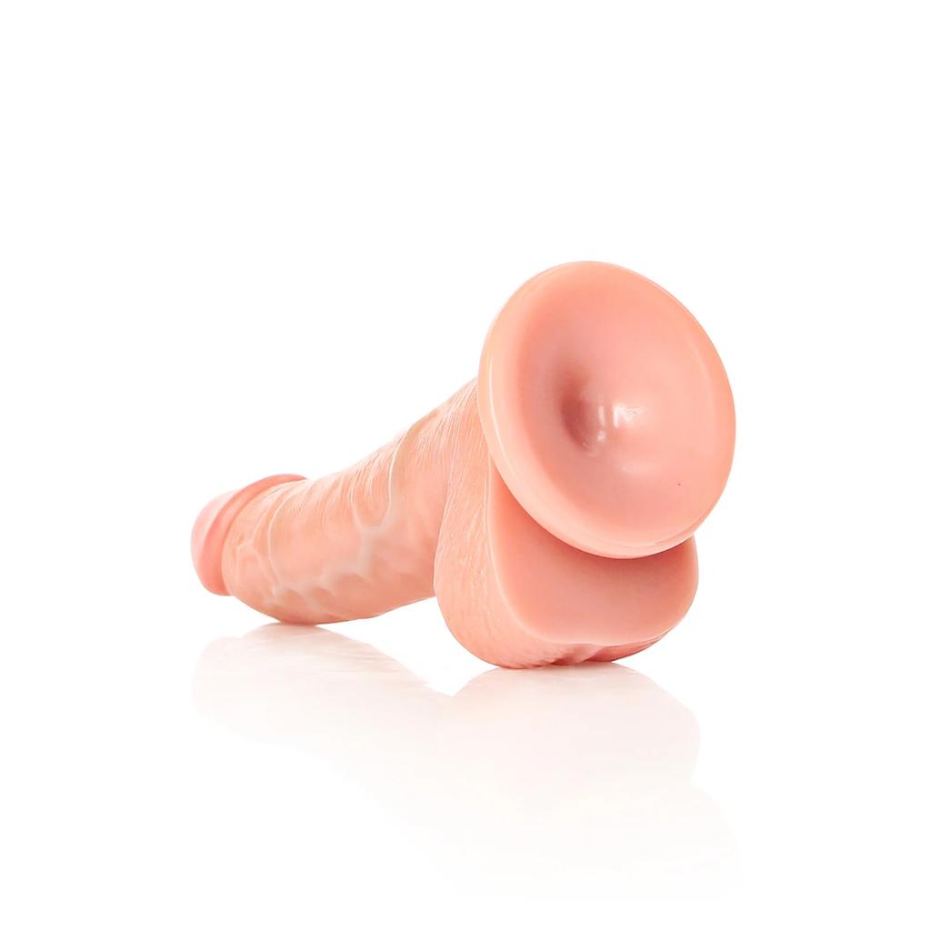 RealRock - Curved Realistic Dildo with Balls and Suction Cup 15.5 Cm
