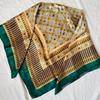 Used Valentino Large Scarf, Jewel Print, Classical Design, Green Tones
