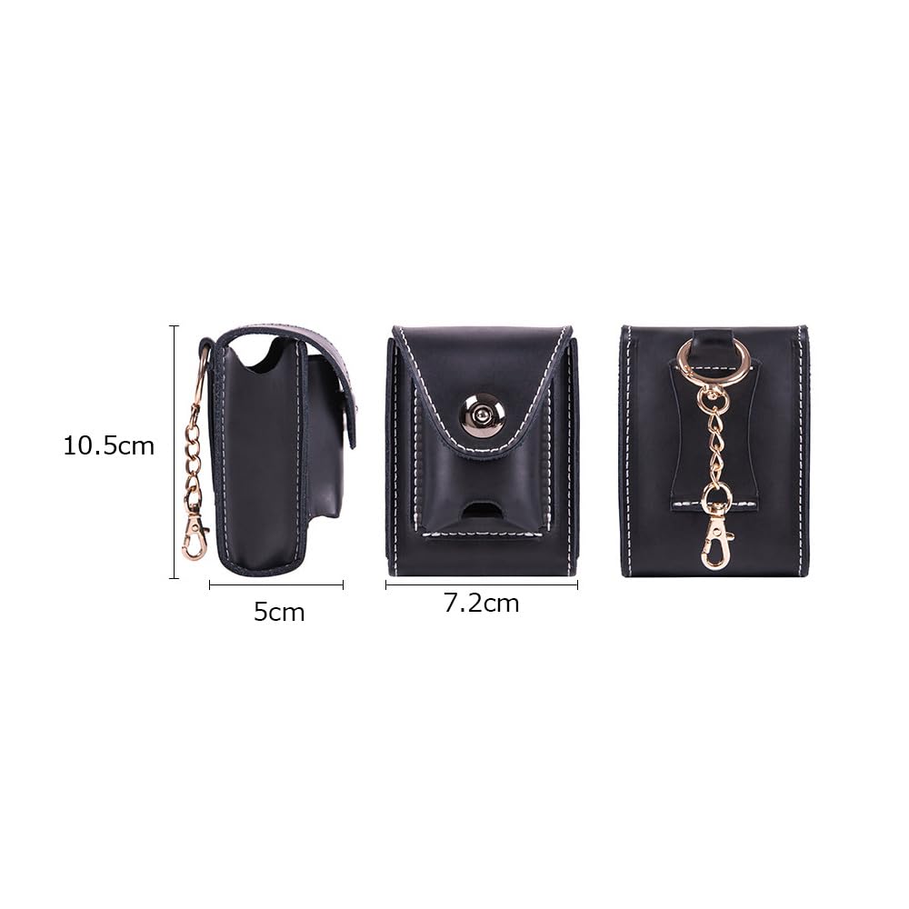 Whatna Natural Cowhide Leather Coin Coin Mini Carabiner Belt Mini Waist Cigarette Thick with Earphone Storage Case Purse, Case, Men's & Women's 2-Way