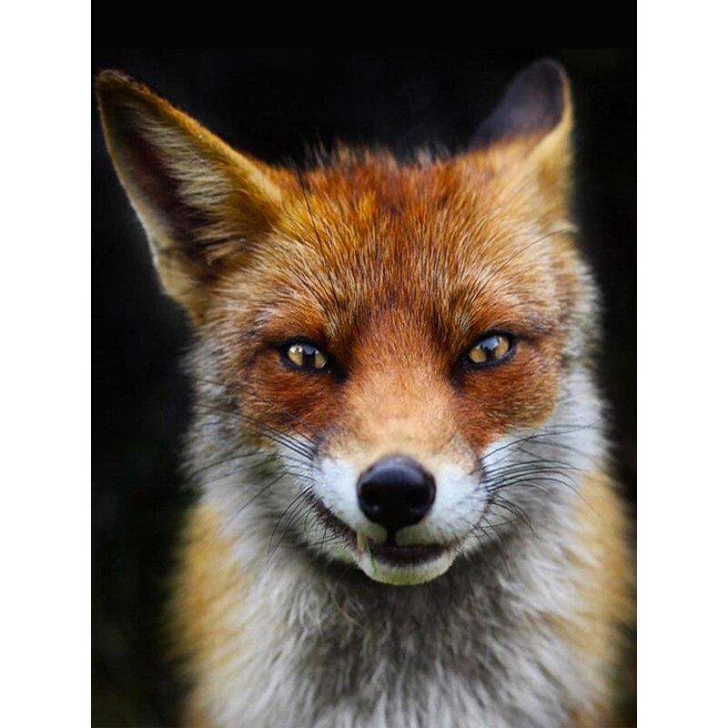 New 5D DIY Diamond Painting Red Fox Diamond Embroidery Animals Cross Stitch Full Round Drill Home Decor Manual Art Gift