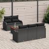 Ensemble canapé de jardin 6 pièces vidaXL avec coussins noir roti acacia, Canapé jardin 2 places vidaXL avec rangement et 3356063