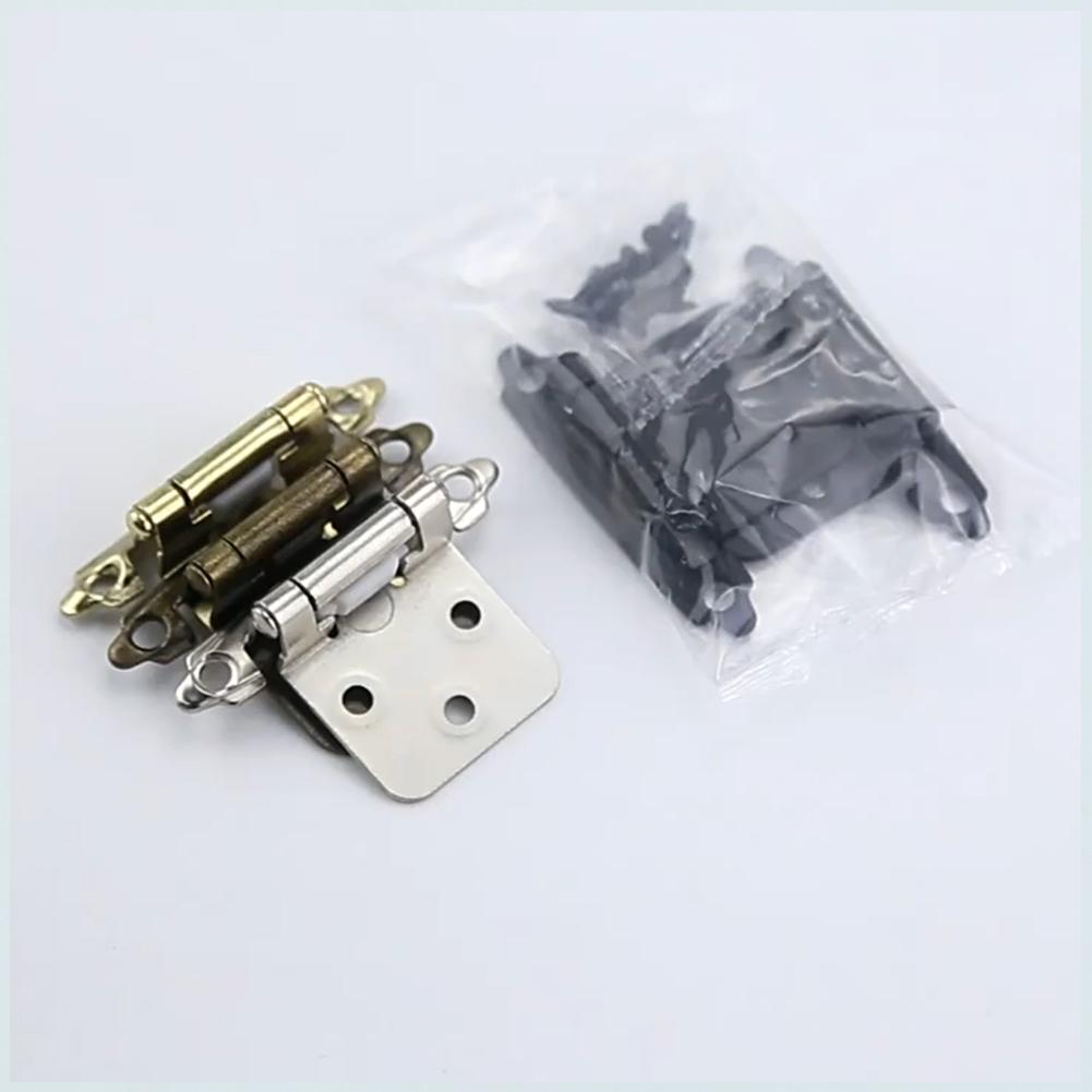 2Pcs American Self Closing Spring Hinge with Screws Cupboard Door Flush Hinges for 1/2In American Cupboard Door