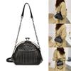 Womens Chain Shoulder Bag PU Leather Handbags Tassels Rivets Crossbody Bag Fashion Messenger Bag Seashells Bag for Daily