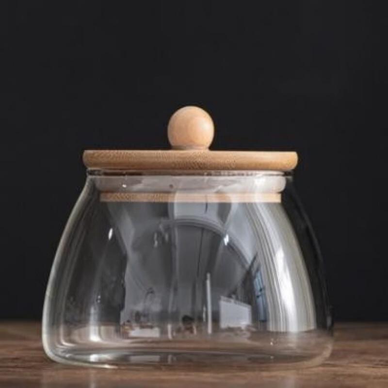 Qianxing High Borosilicate Glass Storage Jars with Bamboo Lid